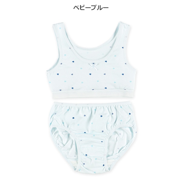 胸当て付きハーフトップ&ショーツセット（ハート）