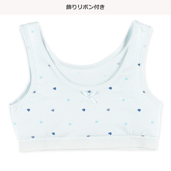 胸当て付きハーフトップ&ショーツセット（ハート）