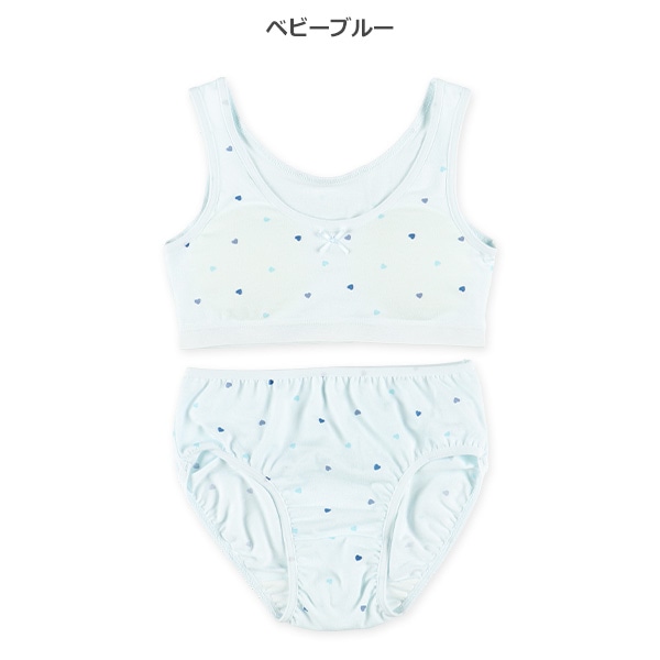 カップ付きハーフトップ&ショーツセット（ハート）