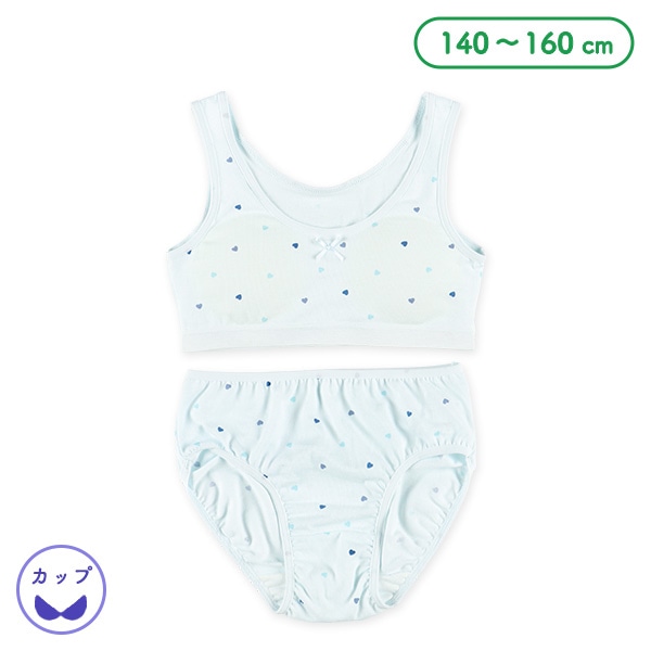 カップ付きハーフトップ&ショーツセット（ハート）