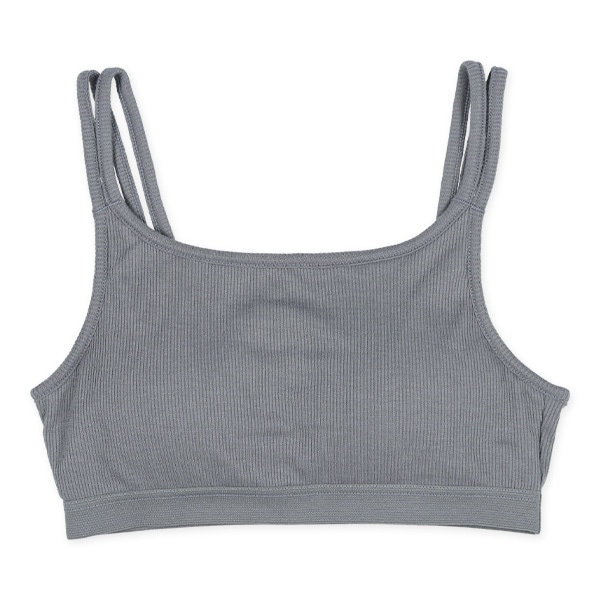 カップ付きハーフトップ&ショーツセット（グレー）