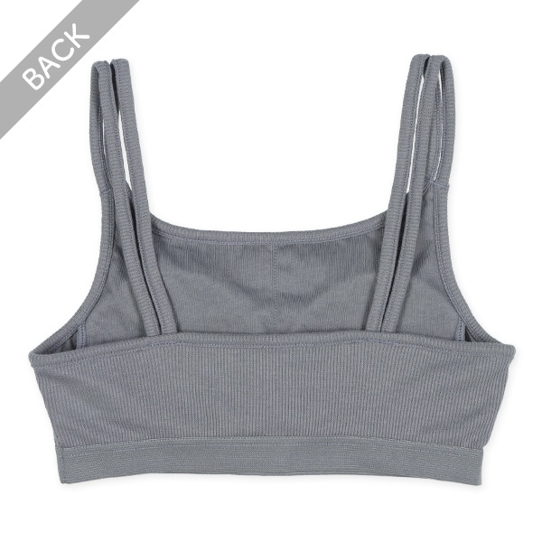 カップ付きハーフトップ&ショーツセット（グレー）