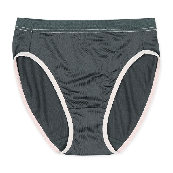 カップ付きハーフトップ&ショーツセット（チャコールグレー）