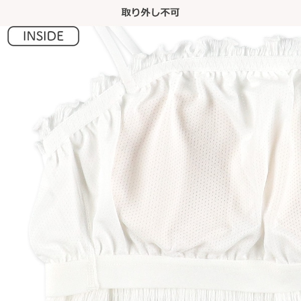 カップ付き裏メッシュクロップド丈ハーフトップ（無地）
