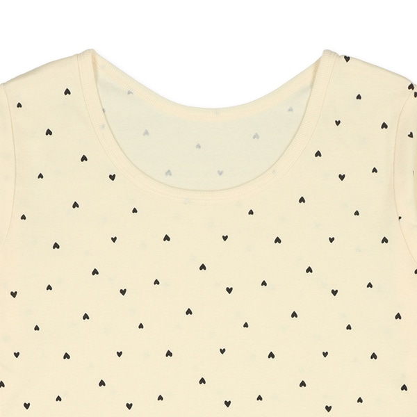 HOTWRAP）2枚組8分袖シャツ肌着（ハート・カラーリボン）