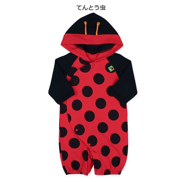 スムース着ぐるみ（うし・てんとう虫・はち）長袖コンビドレス