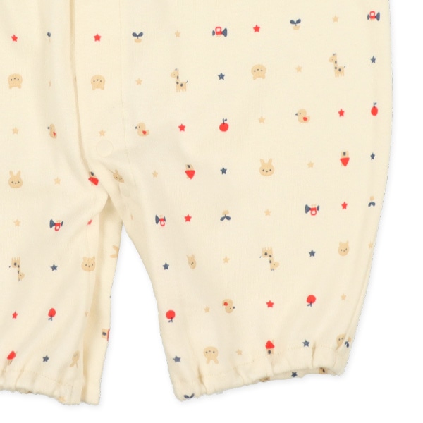 スムース襟付き切り替え刺繍長袖コンビドレス