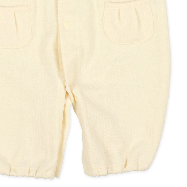 スムースヨーク刺繍変わり編み長袖コンビドレス