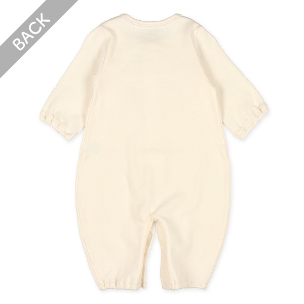 スムースヨーク切り替え刺繍長袖コンビドレス