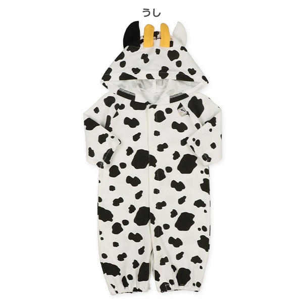 スムース着ぐるみ長袖コンビドレス（うし・てんとうむし・はち）