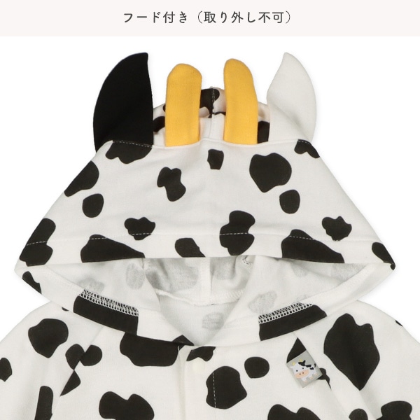 スムース着ぐるみ長袖コンビドレス（うし・てんとうむし・はち）