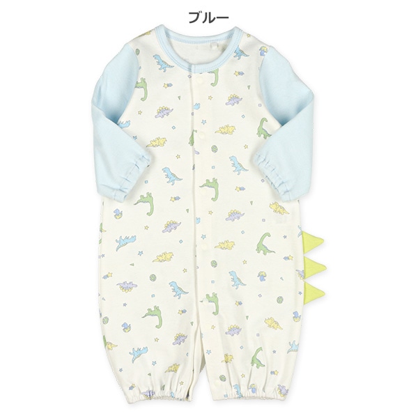 スムース恐竜トサカ長袖コンビドレス
