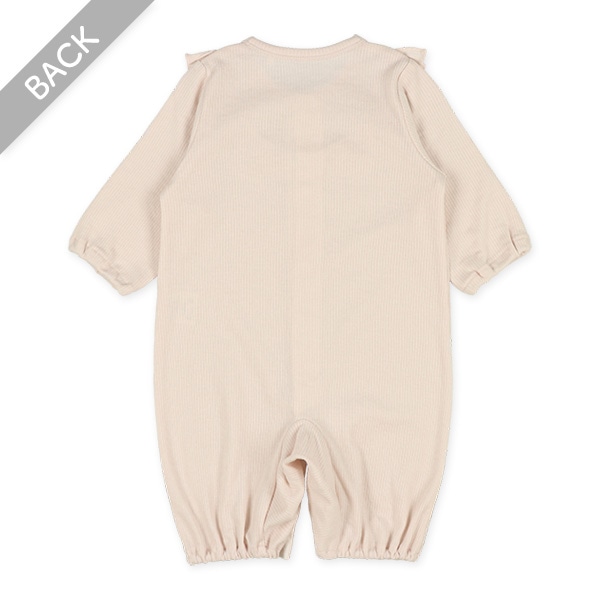 針抜き丸ヨーク無地長袖コンビドレス