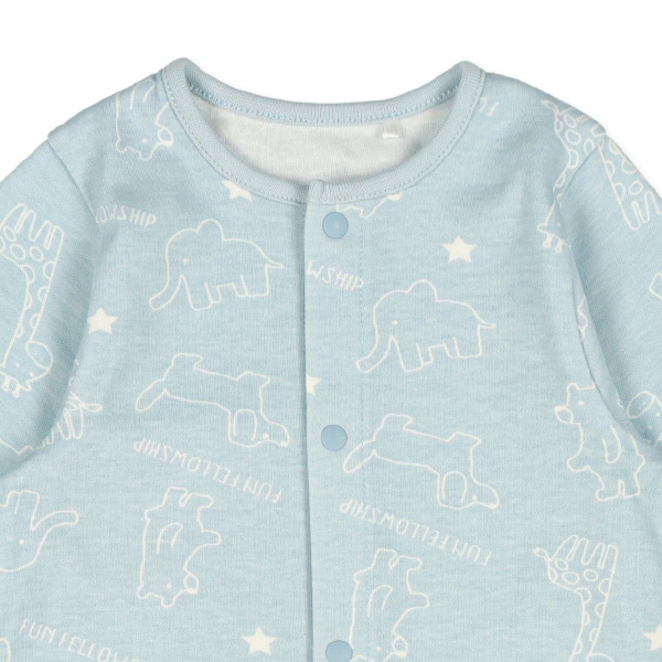 スムース白抜きアニマル長袖コンビドレス