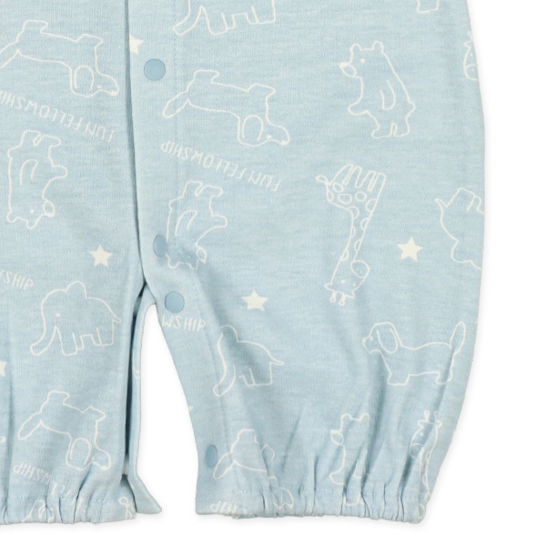 スムース白抜きアニマル長袖コンビドレス