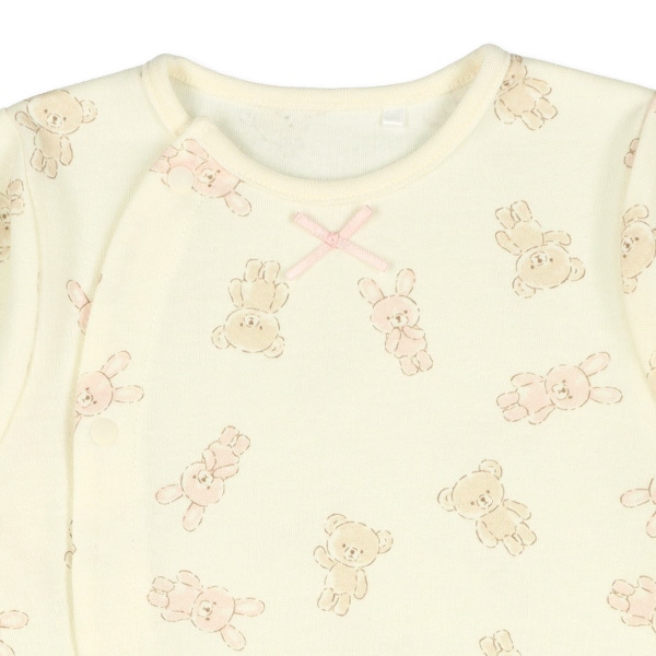 スムースハローくまうさぎ長袖コンビドレス