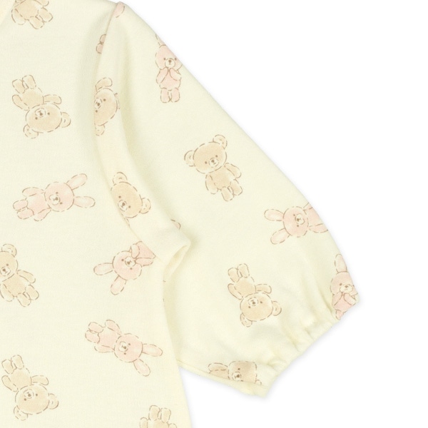 スムースハローくまうさぎ長袖コンビドレス