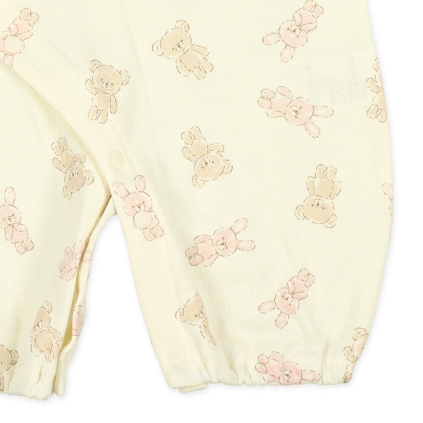 スムースハローくまうさぎ長袖コンビドレス