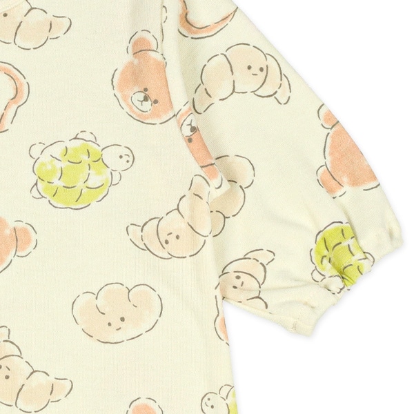 スムースパン屋さん長袖コンビドレス