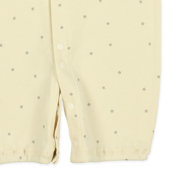 スムースくま刺繍星柄長袖コンビドレス