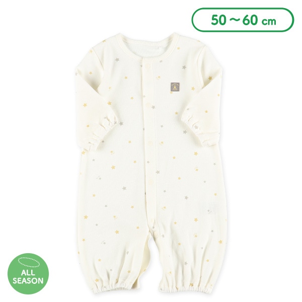 スムース星柄チケット長袖コンビドレス