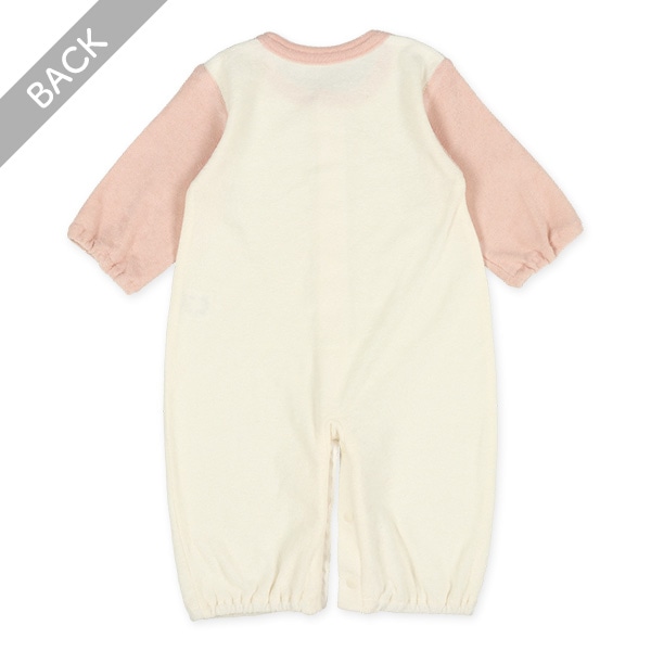 パイルカラー袖配色長袖コンビドレス