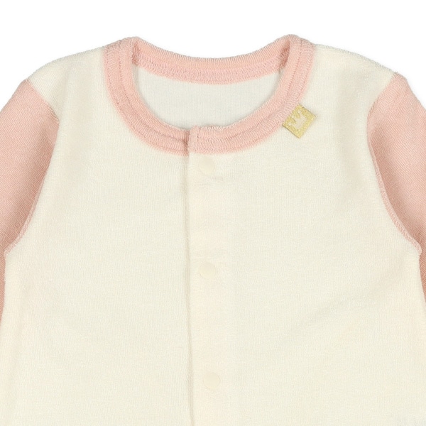 パイルカラー袖配色長袖コンビドレス