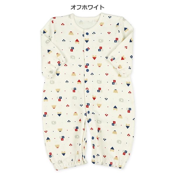 スムーストリコロールくま長袖コンビドレス