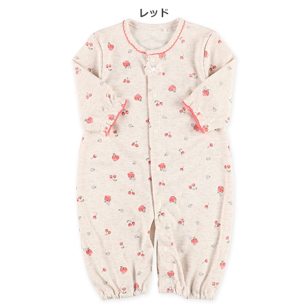 スムースチェリーリンゴ長袖コンビドレス