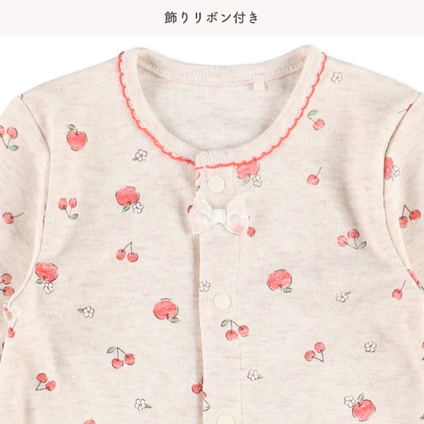 スムースチェリーリンゴ長袖コンビドレス