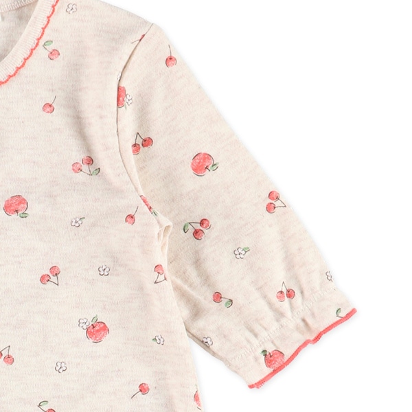 スムースチェリーリンゴ長袖コンビドレス