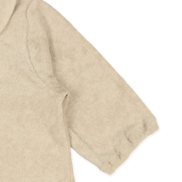 パイル襟付きシンプル長袖コンビドレス