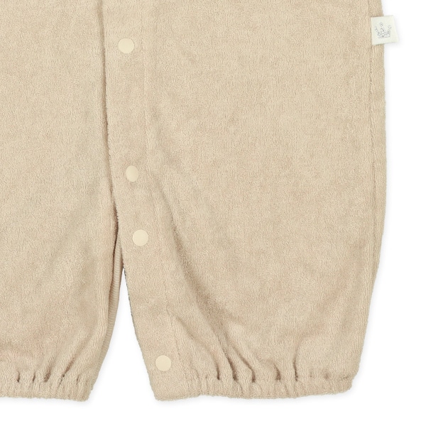 パイル襟付きシンプル長袖コンビドレス