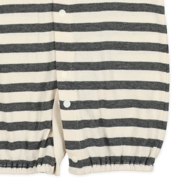 フライスベーシックボーダー長袖コンビドレス