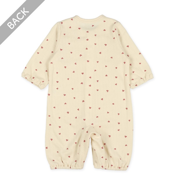 スムース針抜きハート長袖コンビドレス