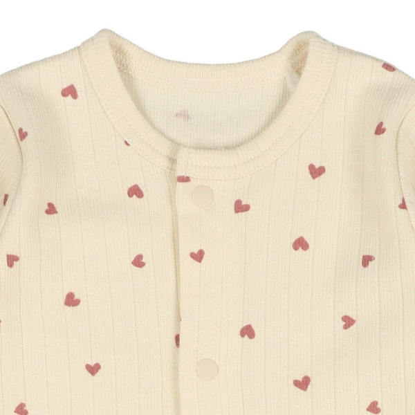 スムース針抜きハート長袖コンビドレス