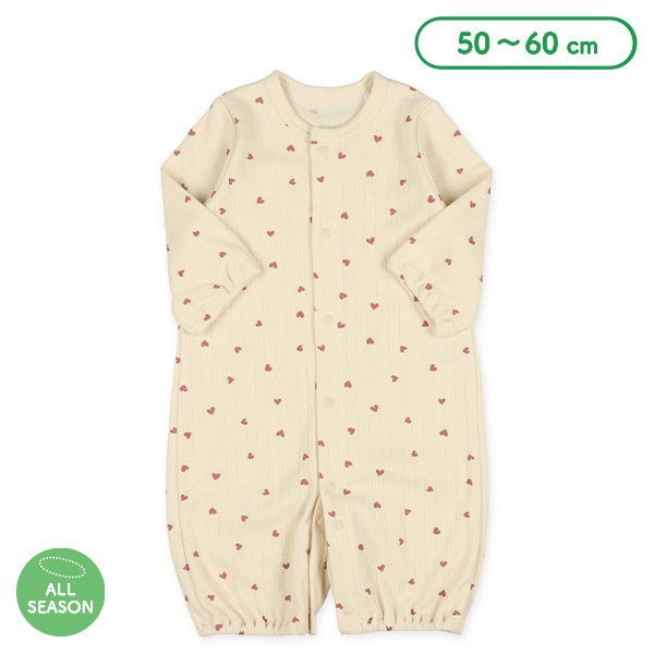 スムース針抜きハート長袖コンビドレス