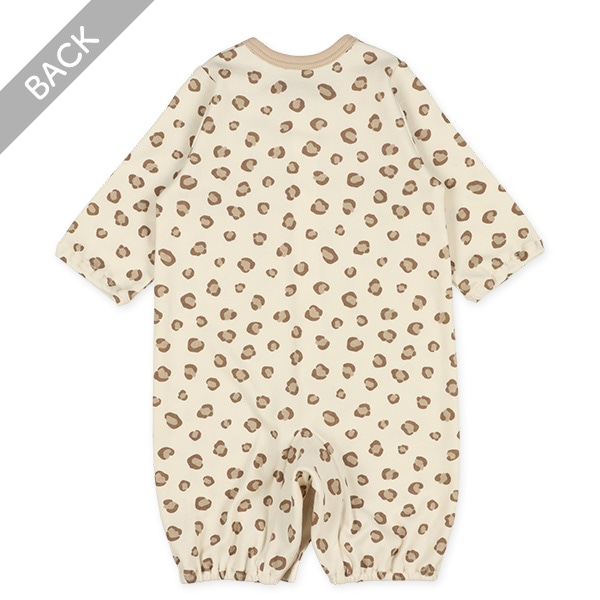 スムースアニマルプリント長袖コンビドレス