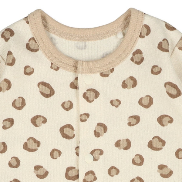 スムースアニマルプリント長袖コンビドレス