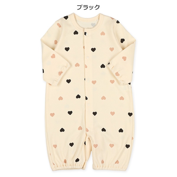 スムースツートンハート長袖コンビドレス