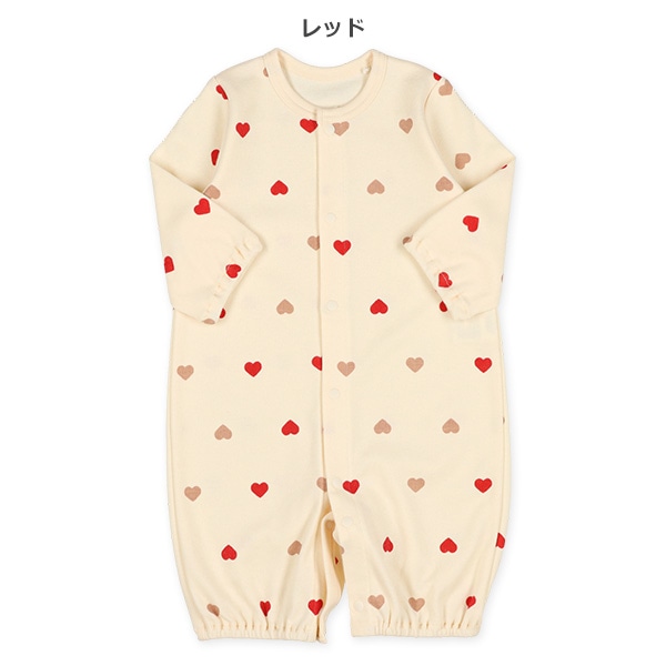 スムースツートンハート長袖コンビドレス