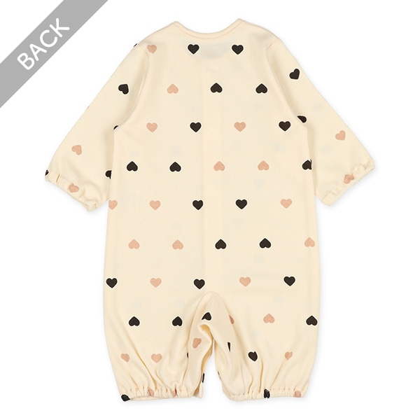 スムースツートンハート長袖コンビドレス