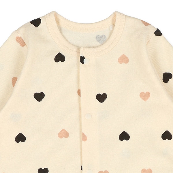 スムースツートンハート長袖コンビドレス