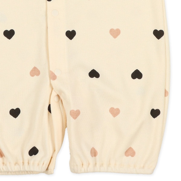 スムースツートンハート長袖コンビドレス