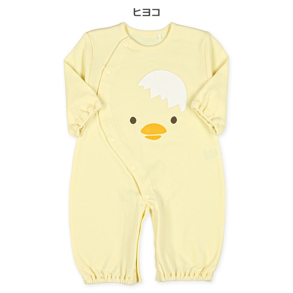 スムースアニマルフェイスプリント長袖コンビドレス