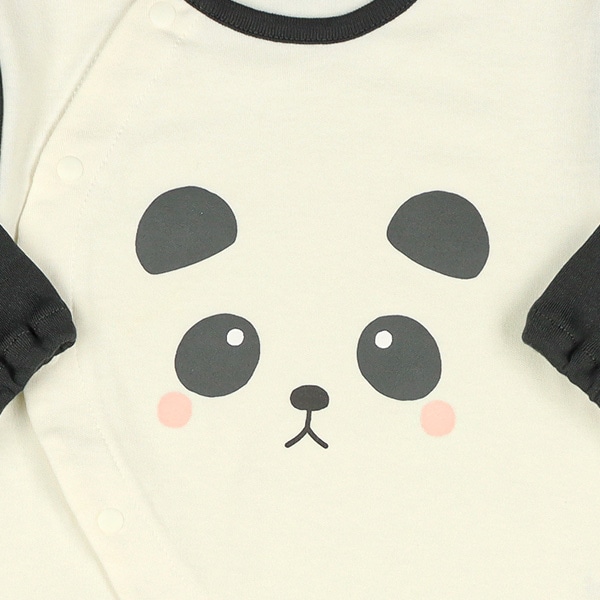 スムースアニマルフェイスプリント長袖コンビドレス