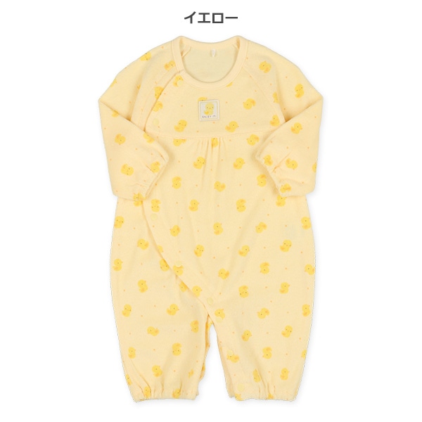 パイル総柄切り替えチケット長袖コンビドレス