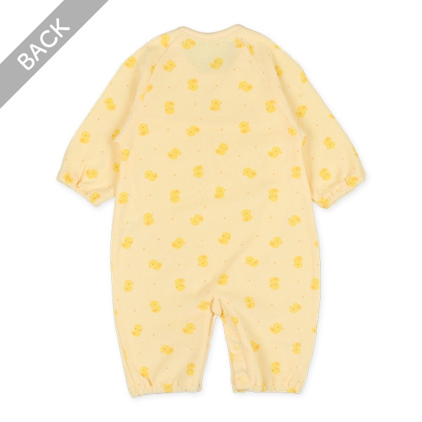 パイル総柄切り替えチケット長袖コンビドレス