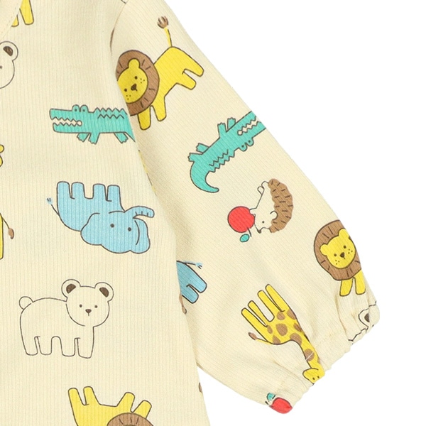 スムース針抜きアニマルズ長袖コンビドレス