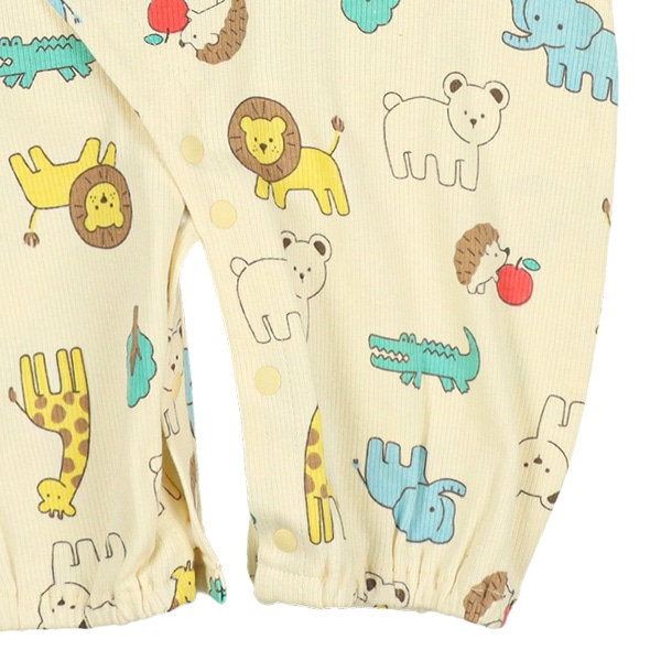 スムース針抜きアニマルズ長袖コンビドレス